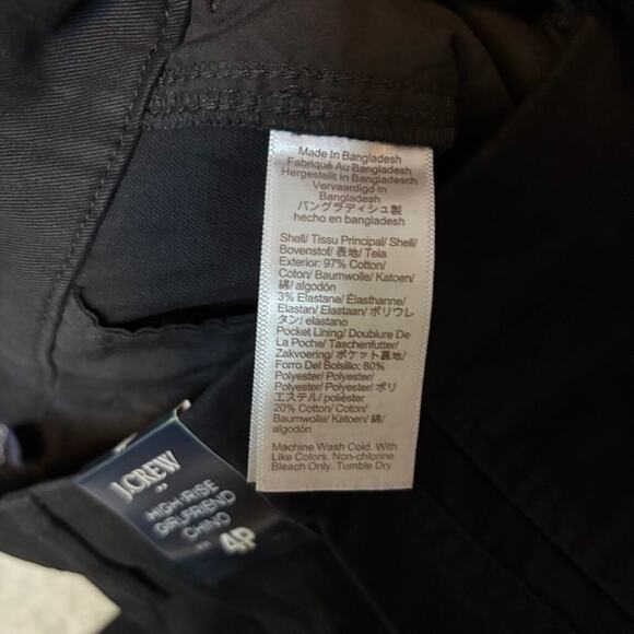 J.Crew Factory Black High Rise Straight Leg Chino Pants Size 4P NWT - Picture 7 of 7